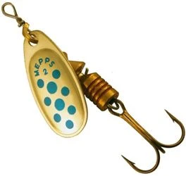 Mepps Comet Gold Blue Dot Spinners